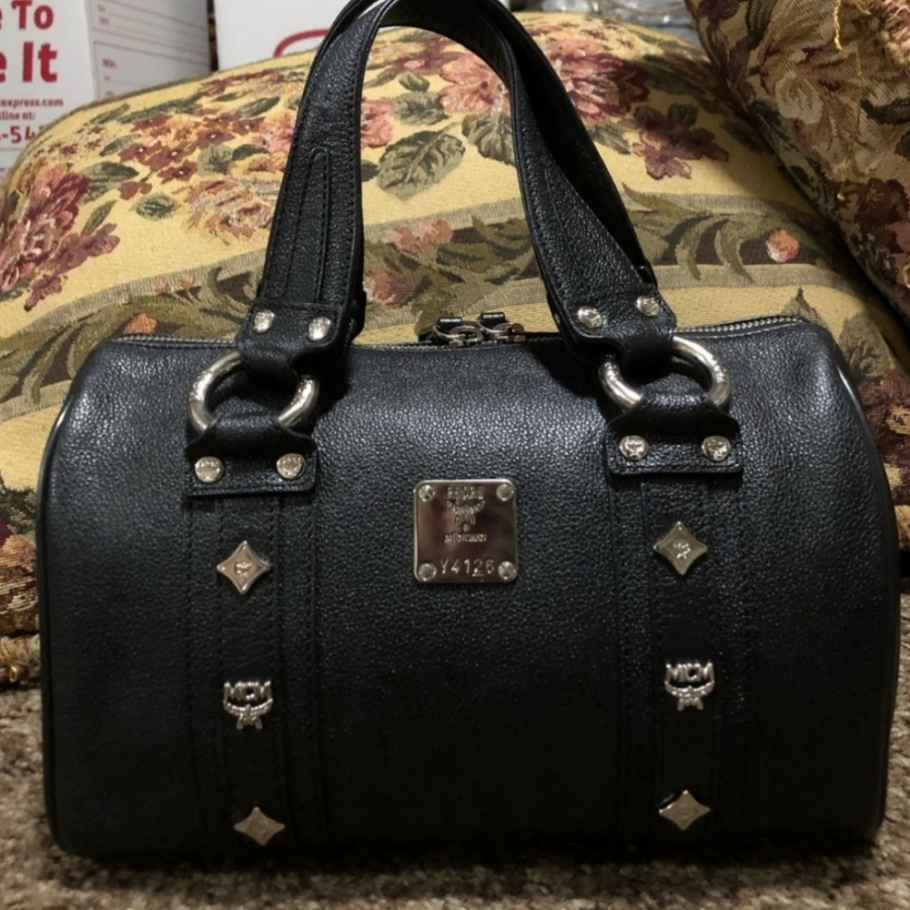 Authentic black MCM boston bag